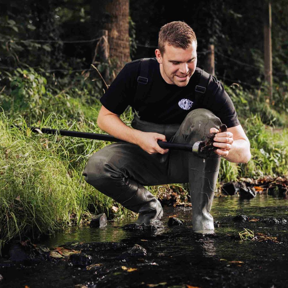 A magnet fishing spike is a useful tool for magnet fishing.