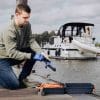 During magnet fishing, you should wear gloves. These protect your hands.