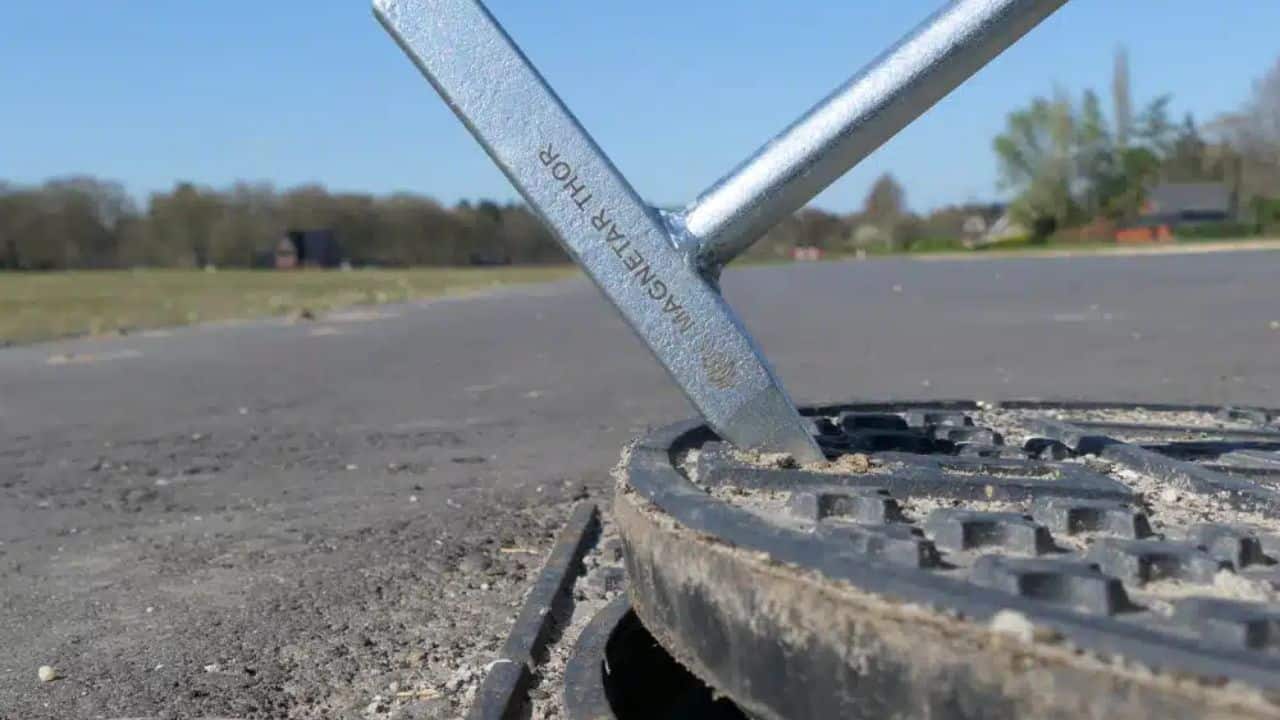 magnetic manhole cover lifter