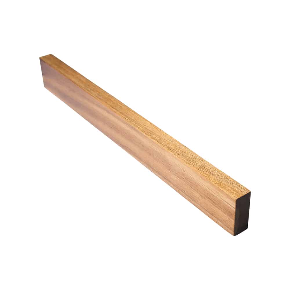 The wooden magnetic knife holder has a wooden design