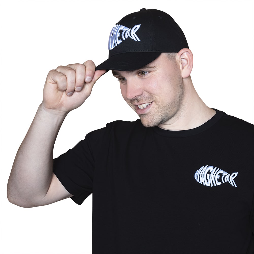 Magnetar's baseball cap protects you from the sun while magnet fishing.
